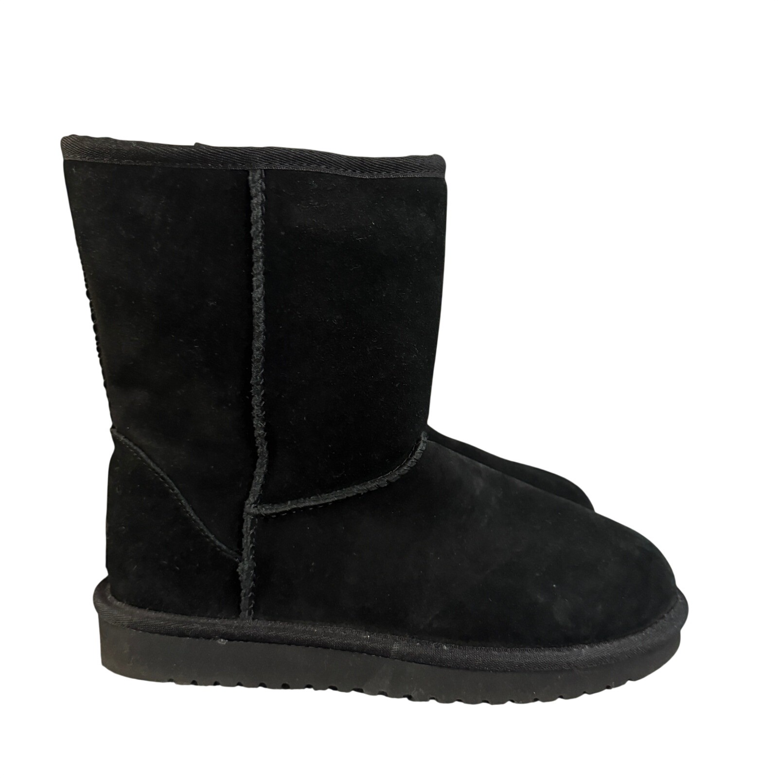 Nwob Koolaburra By Ugg Victoria Short Black Suede Fur Boots 1017090 Womens 7